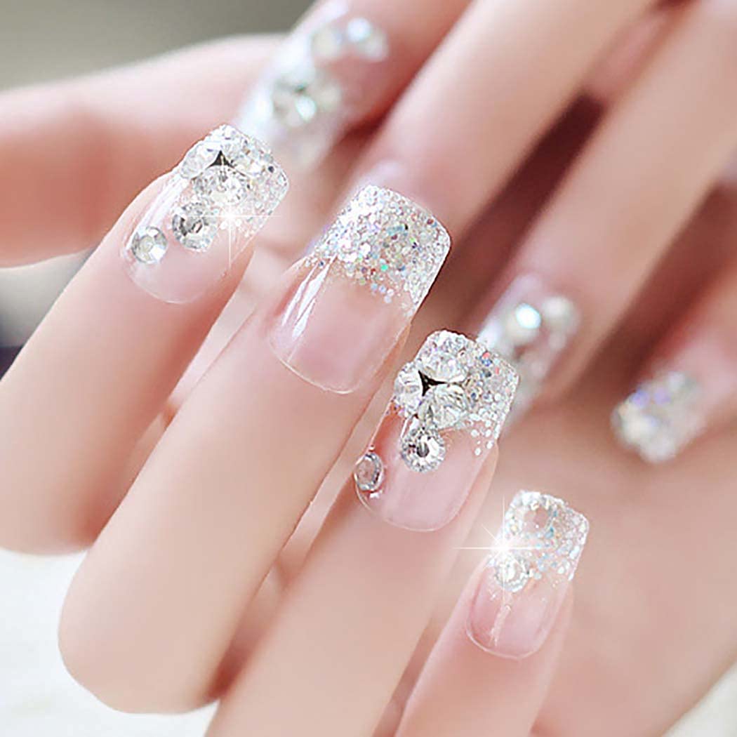 Multicolor 12 Pcs Stylish Artificial Nails Set For Fashionable Look And Easy Application