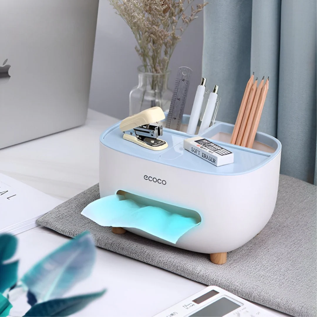 Multifunctional Desktop Organizer with Tissue Holder | BuyMarkaz