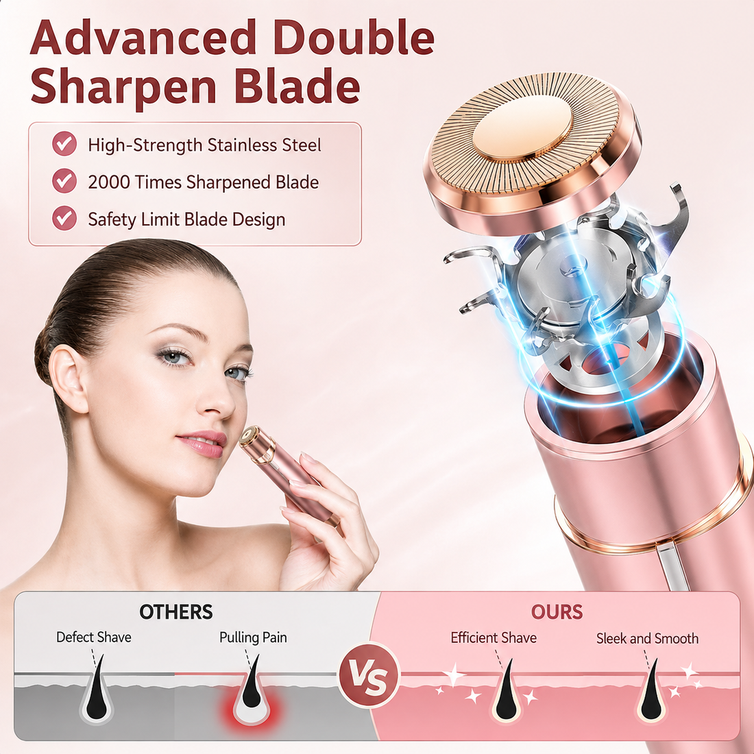 Blawless 2-in-1 USB Rechargeable Eyebrow Trimmer & Shaver