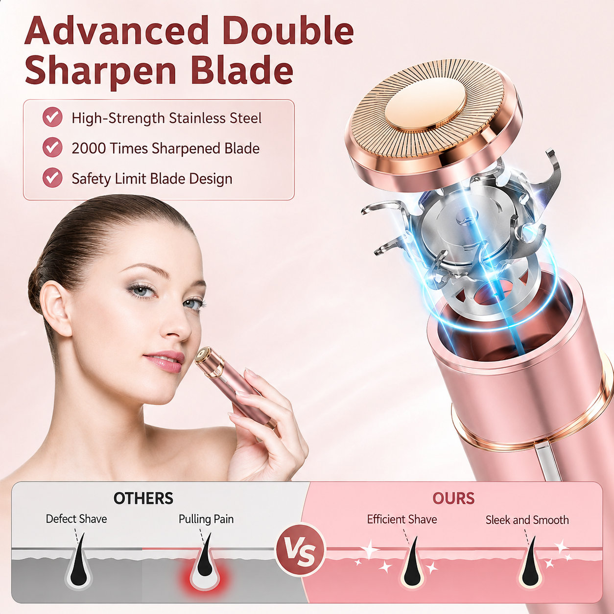 Blawless 2-in-1 USB Rechargeable Eyebrow Trimmer & Shaver